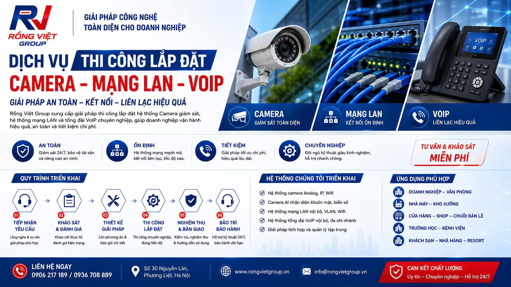 DỊCH VỤ LẮP ĐẶT CAMERA - MẠNG LAN/WIFI - VOIP