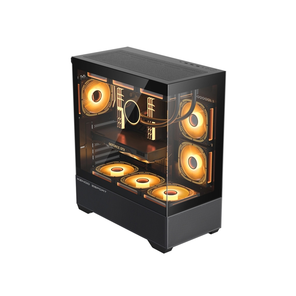 Vỏ Case KENOO ESPORT AK400 - Màu Đen (EATX, Case Bể Cá)