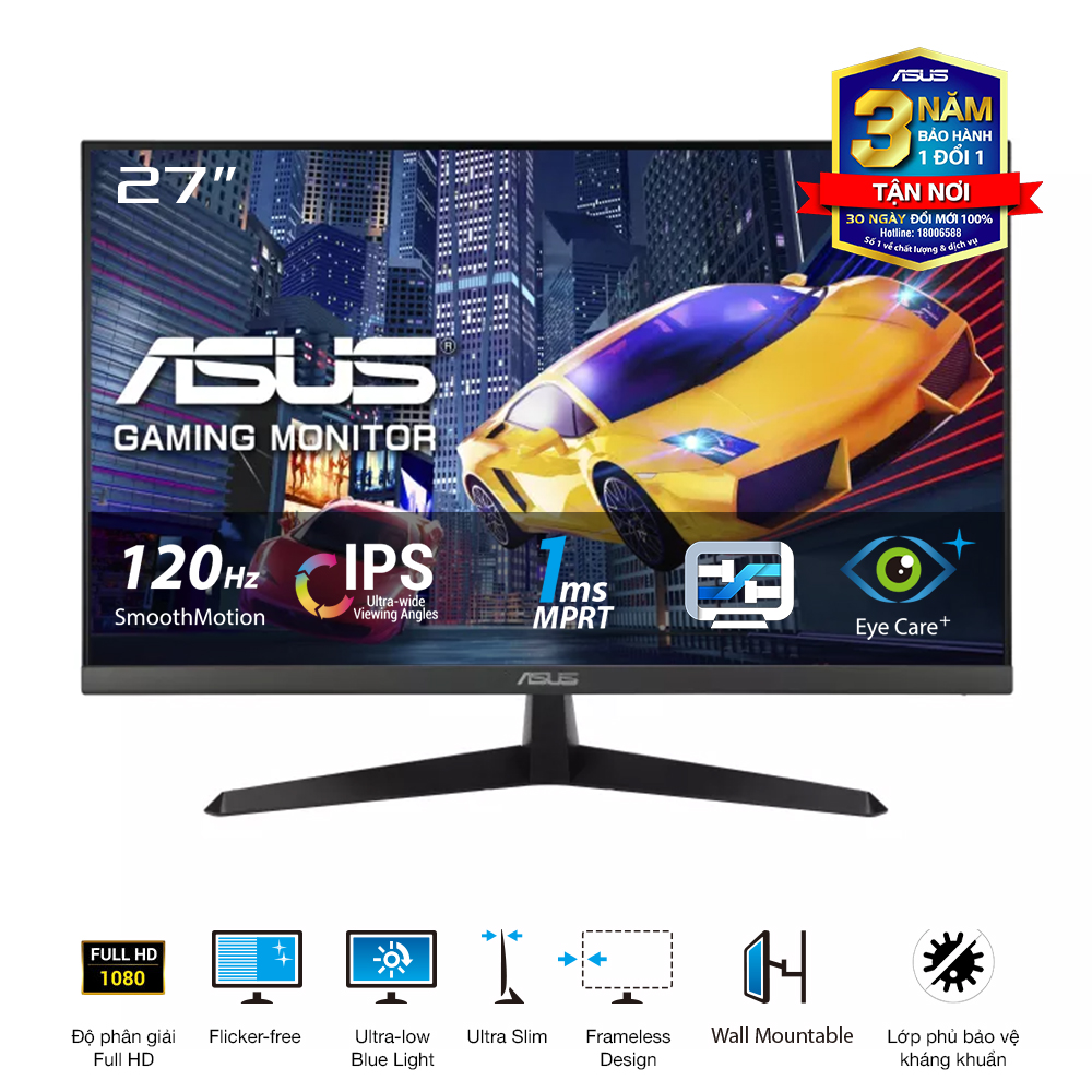Màn hình ASUS VY279HGR (27 inch/FHD/IPS/120Hz/1ms)