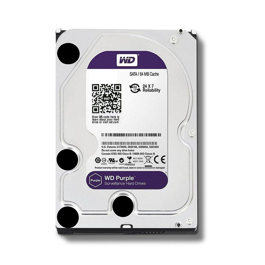 Ổ Cứng HDD WD 2TB Purple 3.5 inch, 5400RPM, SATA III, 64MB Cache (WD23PURZ)