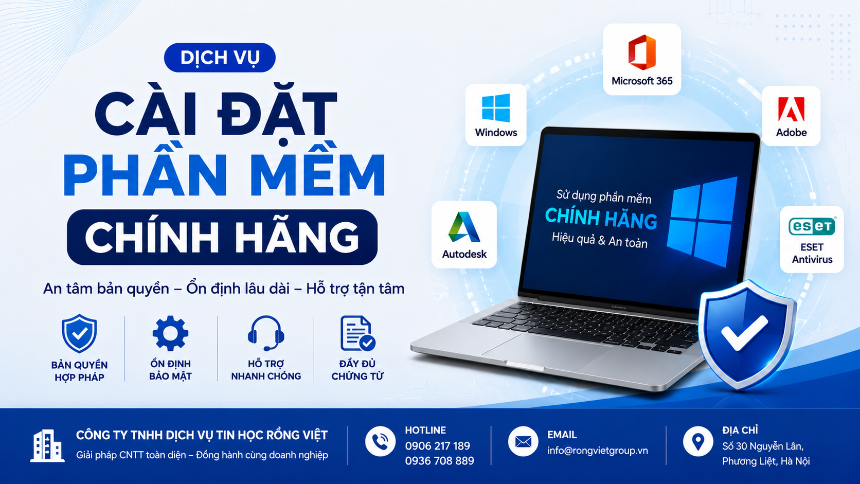 CÀI ĐẶT PHẦN MỀM BẢN QUYỀN