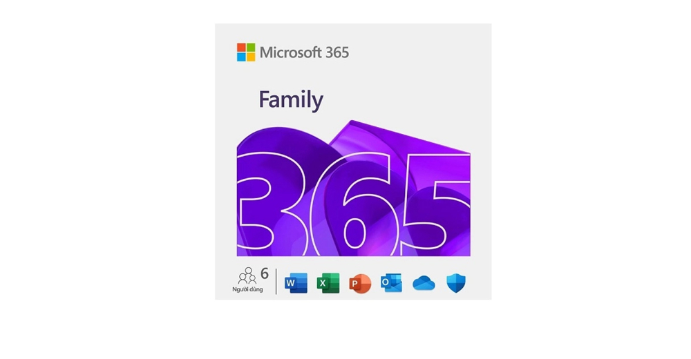 Phần mềm Office Microsoft 365 Family EP2-36878 (6 người/ 5 thiết bị/ người/ 12 tháng)
